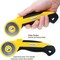 45mm Rotary Cutter with 9pcs Extra Blades Automatic Fabric Roller Cutter Perforator Crochet Edge Pinking Rotary Blades for Quilting, Sewing, Crafting